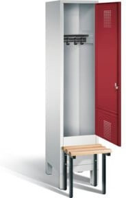 C+P Garderobenschrank Evolo mit Front in Rubinrot und Korpus in Lichtgrau, H x B x T: 185 x 42 x 81,5 cm - Bild 1