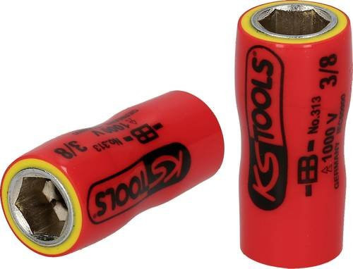 KS Tools Stecknuss 1/4 Zoll mit Schutzisolierung 5/16 Zoll in Rot aus Chrom-Vanadium - Bild 1