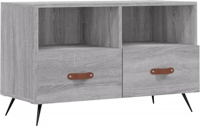 vidaXL TV-Schrank Grau aus Holzwerkstoff und Eisen für dein Wohnzimmer, B/T/H: 80 x 36 x 50 cm - Bild 1