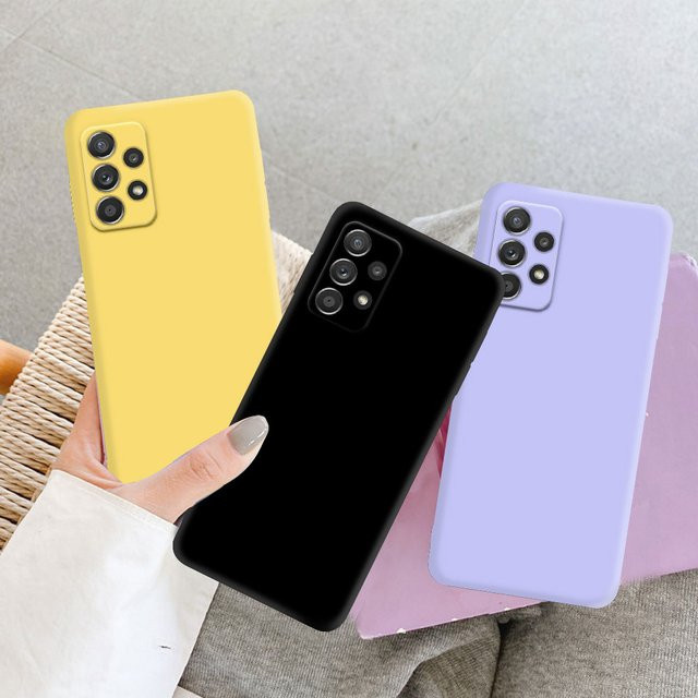 Samsung Soft Case Flüssige Silikonhülle für Galaxy A52 A72 A33 A53 A73 A12 A22 A32 A13 A23 A14 A15 A24 4G A34 A54 A25 5G in Schwarz und Multicolour - Bild 1