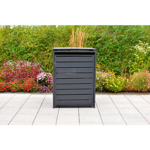 Merxx Mülltonnenbox Basis Groß aus Aluminium und Stahl in Grau, B/T/H: 76 x 76 x 126 cm - Bild 3