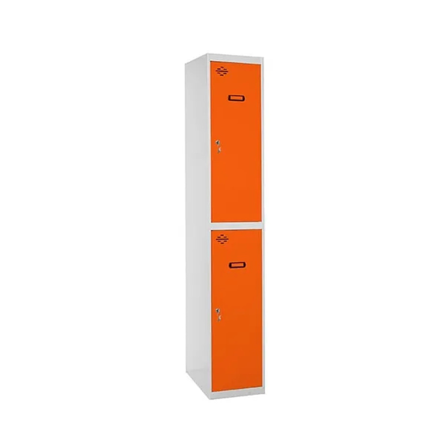 PROREGAL Spind AMEGO Schließfach Garderobe mit 2 Abteilen, Grau-Orange, H x B x T: 180 x 30 x 50 cm - Bild 2