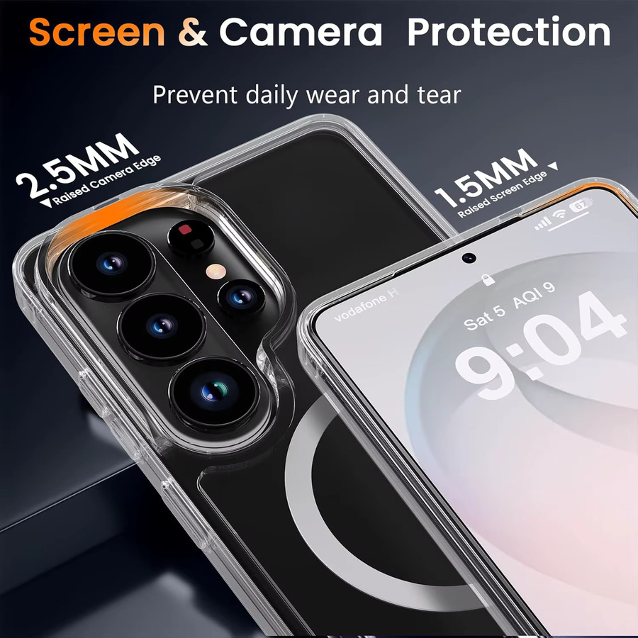 Magnetische transparente Handyhülle für Samsung Galaxy S26 S25 S24 Ultra Plus Edge FE, kratzfeste und stoßfeste Schutzhülle in Klar - Bild 3