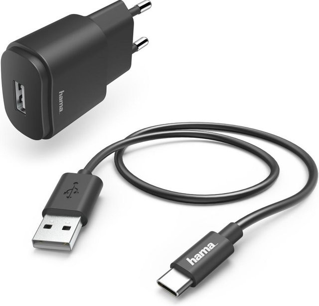 Hama Ladeset mit USB-C und USB-A, 12 W, Schwarz - Bild 1