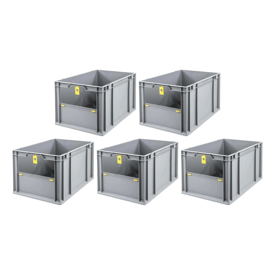 PROREGAL SparSet 5x Eurobox NextGen Insight Cover Eurobehälter mit verstärkten Wänden, Gelb, H x B x T: 32 x 40 x 60 cm, 65 Liter - Bild 2