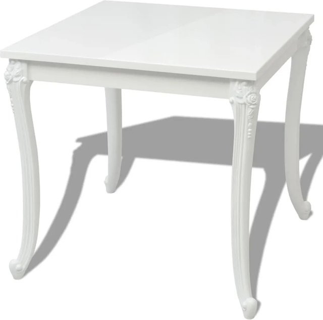 vidaXL Esstisch quadratisch in Hochglanz-Weiß, B/T/H: 80 x 80 x 76 cm - Bild 1