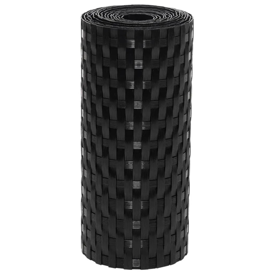 vidaXL Balkon-Sichtschutz aus Poly Rattan in Schwarz, 5 Stück, Höhe: 19 cm, Breite: 255 cm - Bild 2
