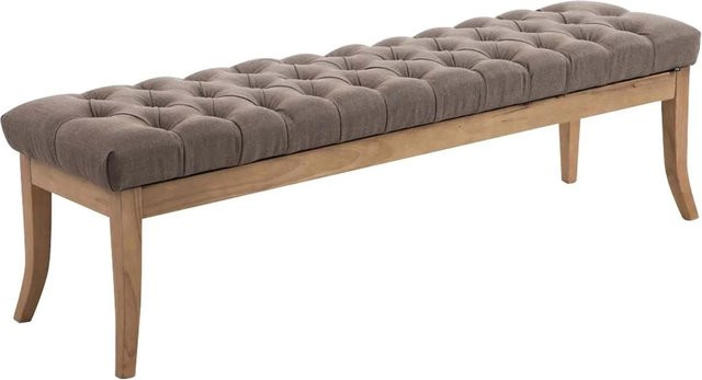 DELUKE Sitzbank CANNES Polsterbank im Chesterfield-Design, Farbe Taupe/Hellbraun, B/T/H: 150 x 38 x 46 cm - Bild 1