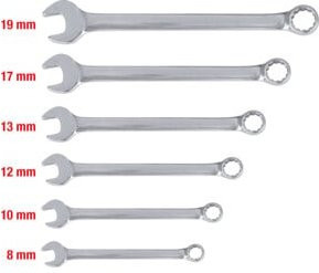 KS Tools Ringmaulschlüssel-Satz aus Edelstahl, abgewinkelt, 6-teilig, silber - Bild 1