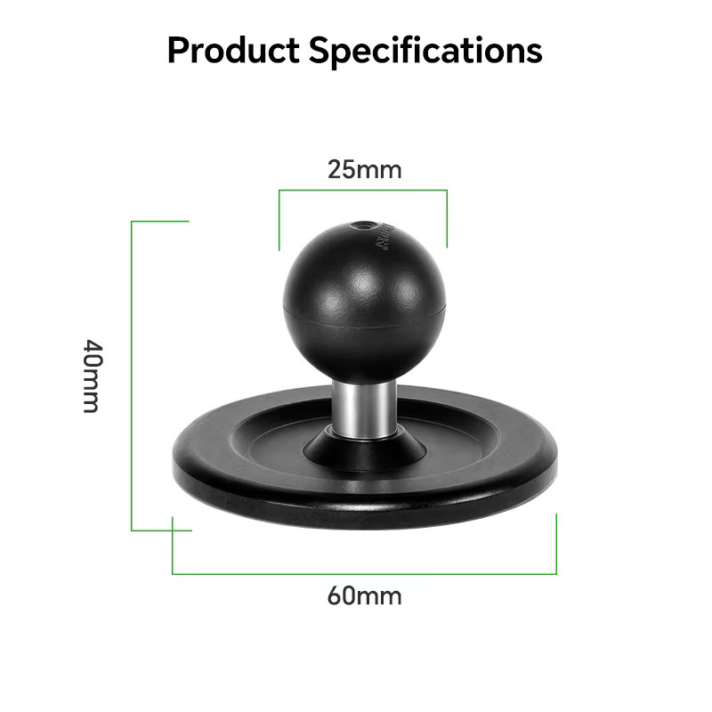 FANAUE Auto-Magnet-Handyhalter in Schwarz mit Ein-Klick-Adsorption und 25 mm Kugelkopfbasis, kompatibel mit RAM-Halterungen - Bild 2