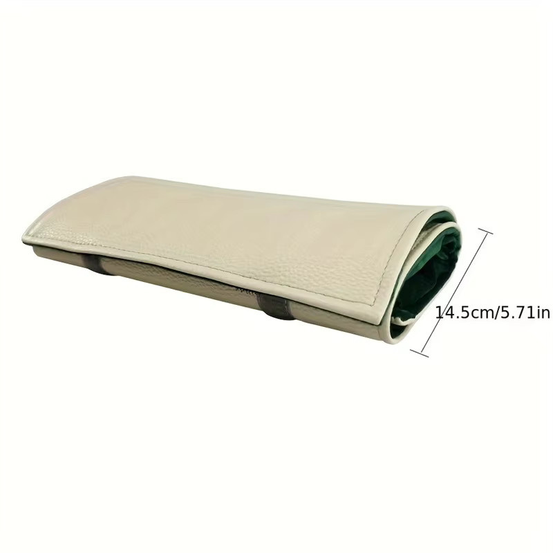 Lesaiyarr Schmuckrolle aus Leder als Reise-Schmuckorganizer und Aufbewahrungstasche für Halsketten in Beige und Pink, B/T/H: 14,5 x 14,5 x 14,5 cm - Bild 2