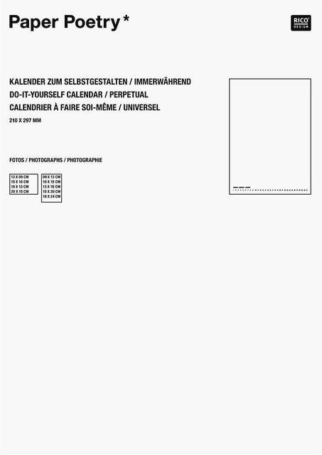 Rico Design Paper Poetry Bastelkalender immerwährend weiß A4 - Bild 1
