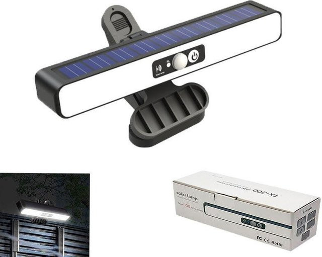 YJMP Super Lighting Clip-on Solar-LED-Außenleuchten mit Bewegungsmelder und Dimmfunktion, wasserdicht, Schwarz, 2 Stück - Bild 1