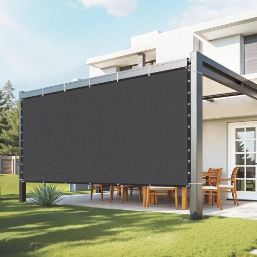 VEVOR Sonnenschutznetz für Pergola und Garten, 90% Schattenwurf, HDPE Material mit Edelstahlösen, Schwarz, Breite: 305 cm, Tiefe: 366 cm - Bild 1