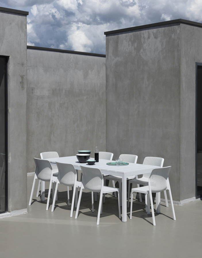 Nardi Rio Ausziehtisch Dureltop in Weiß aus Polypropylen und Aluminium für Garten und Outdoor - Bild 1