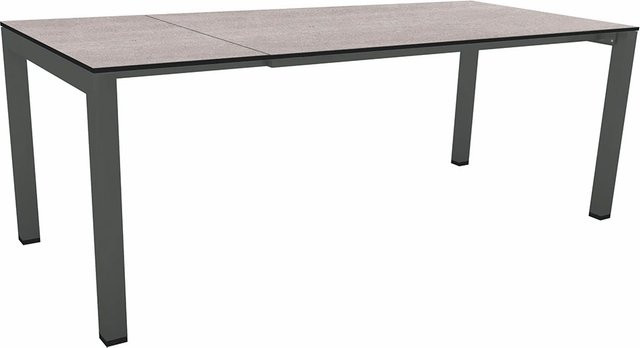 Stern Ausziehtisch Silverstar Stone light aus Aluminium in Anthrazit, B/T: 90 x 160/210 cm - Bild 1