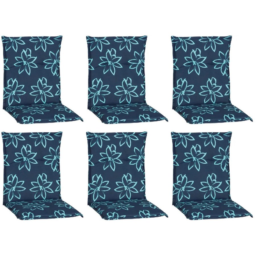 Beo Sitzauflage Niedrigehner Bunde 6er-Set Hellblau-Dunkelblau B/T/H: 101 x 50 x 6 cm - Bild 2
