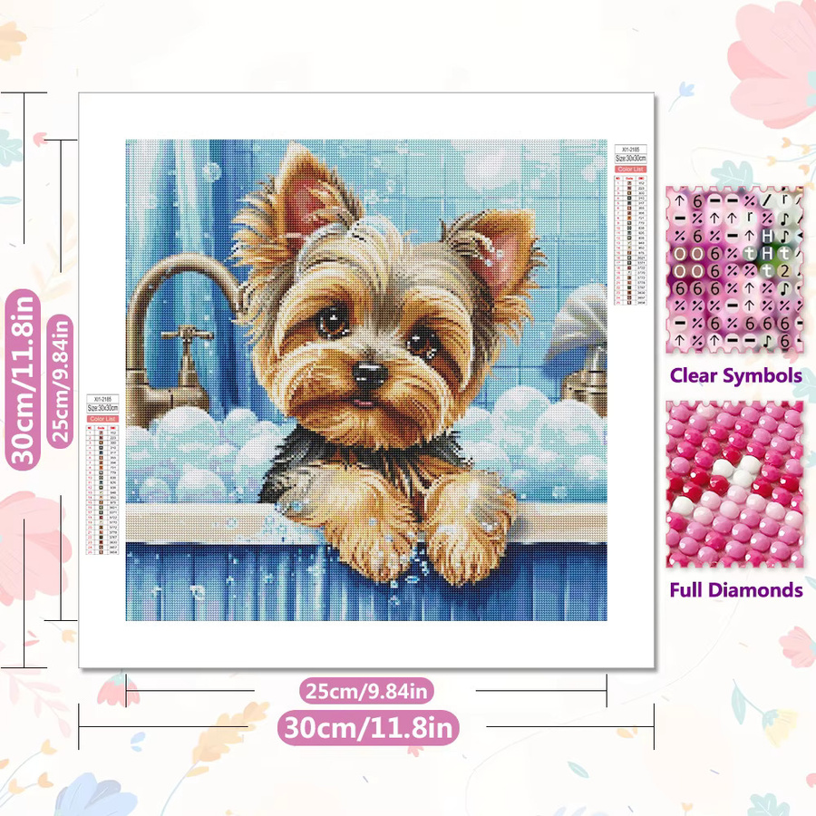 EverShine Diamantmalerei Hund Welpe DIY 5D Stickerei Mosaik Cartoon Tier Wanddeko Mehrfarbig - Bild 2