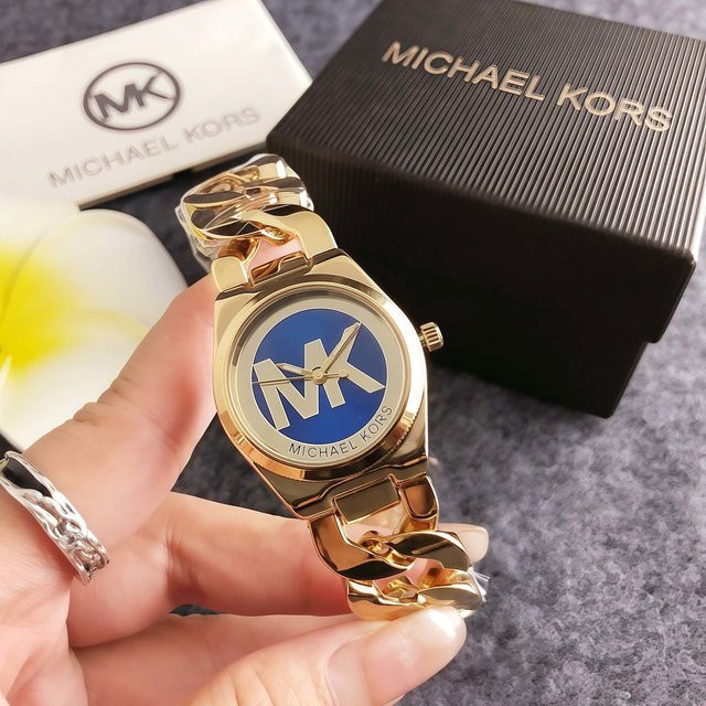 Michael Kors Chronograph, Quarz, Edelstahl, Gold, Blau, Damen - Bild 1
