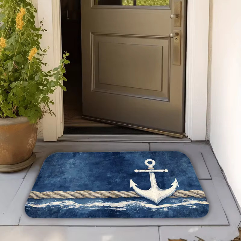 VIKAMA Teppich Cooler Blau mit maritimem Design für Wohnzimmer, Schlafzimmer, Küche oder Badezimmer - Bild 4