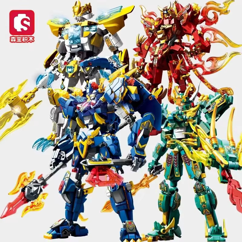 SEMBO Vier Heilige Bestien Stahl-Mecha, Transformierbares Baustein-Set - Bild 1