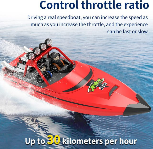 JIKEFUN Jetboot Turbo-Jetpumpe Schnellboot, ferngesteuert, rot - Bild 1