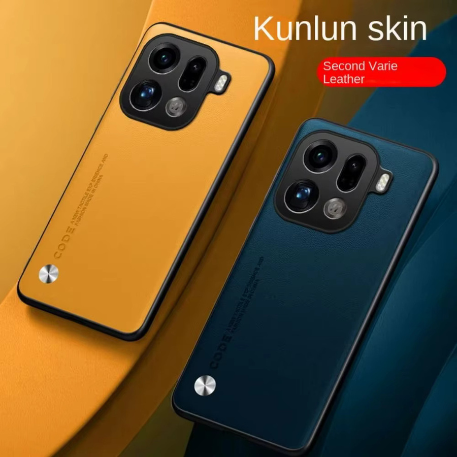 Business Minimalist Carbon Fiber Ledertasche für OPPO Find X9 Pro X8 Ultra X8s Plus X7 X6 Matte Soft TPU Bumper Anti-Drop Cover in Blau - Bild 2