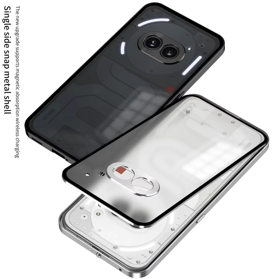 Magnetische Metall-Stoßstangen-Handyhülle für Nothing Phone 2 und Nothing Phone 2A Plus, matt und transparent mit Aluminiumrahmen - Bild 3