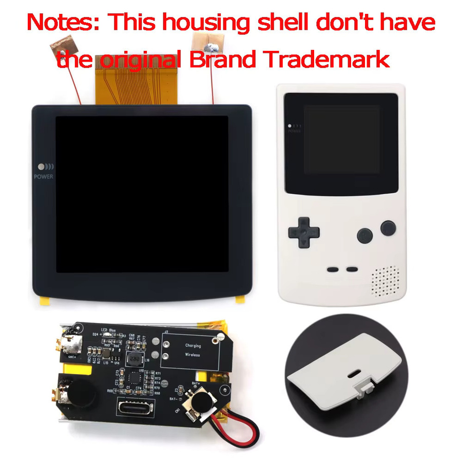 HISPEEDIDO 2,8 Zoll Laminierter IPS-LCD-Bildschirm mit Hintergrundbeleuchtung und USB-C-Aufladung für Gameboy Color GBC in Weiß - Bild 3