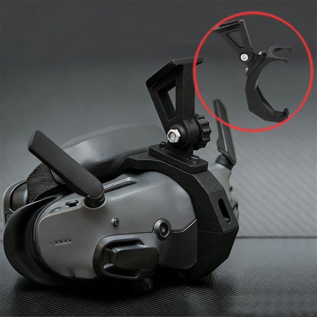 FGM Taktische Helmhalterung für DJI Brille 3 und 2 in Schwarz, 3D-gedrucktes PETG Zubehör-Set - Bild 1