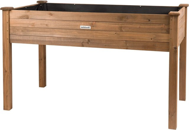 needs&wants Growy1 Hochbeet aus Holz für Garten Balkon und Terrasse, Pflanzkasten Bausatz XL mit Vlies-Folie, dunkel-braun, B/T/H: 121 x 63 x 75 cm - Bild 1