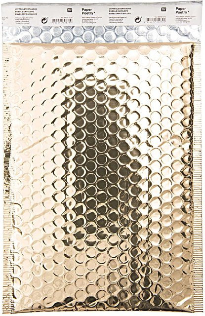 Rico Design Paper Poetry Luftpolstertasche B5 in Gold mit selbstklebendem Verschluss, Breite: 27,0 cm, Höhe: 20,0 cm - Bild 1