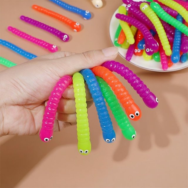 soulbao Bunte Weichhaarige Raupen-Spielzeuge, 12-teiliges Set, Bunt / Mehrfarbig - Bild 1