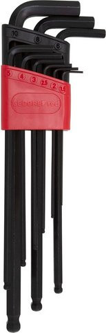 Gedore red Winkelschraubendreher-Satz 9-teilig mit Kugelkopf für Innensechskant-Schrauben, SW 1,5-10 mm, schwarz - Bild 2