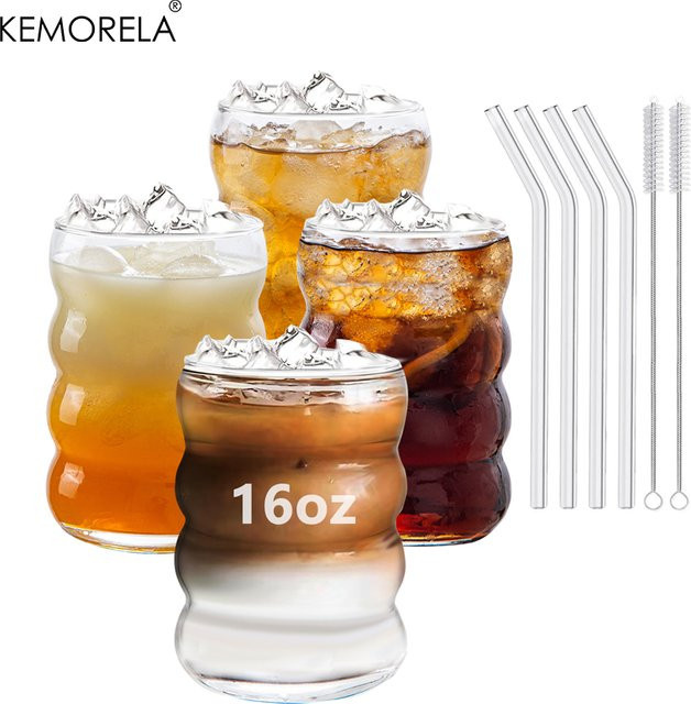 KEMORELA Trinkgläser Set aus Glas, 4 Stück, transparent, 350 ml - Bild 1