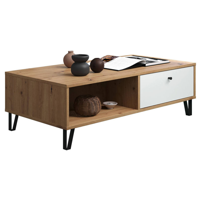 Trendteam TV-Lowboard Touch Eiche Artisan Nachbildung Weiß Matt B/H/T: 110 x 37 x 60 cm - Bild 4