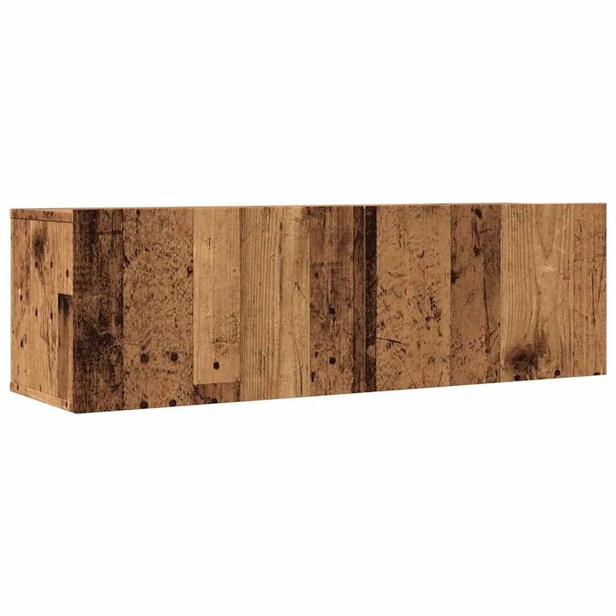 vidaXL 2er Set TV-Wandschränke in Altholz-Optik Braun, B/T/H: 100 x 30 x 30 cm - Bild 2