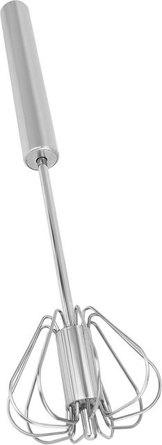 Koogeelife Multifunktions-Edelstahl-Handmixer als Rührbesen und Eierquirl in Weiß und Silber - Bild 1