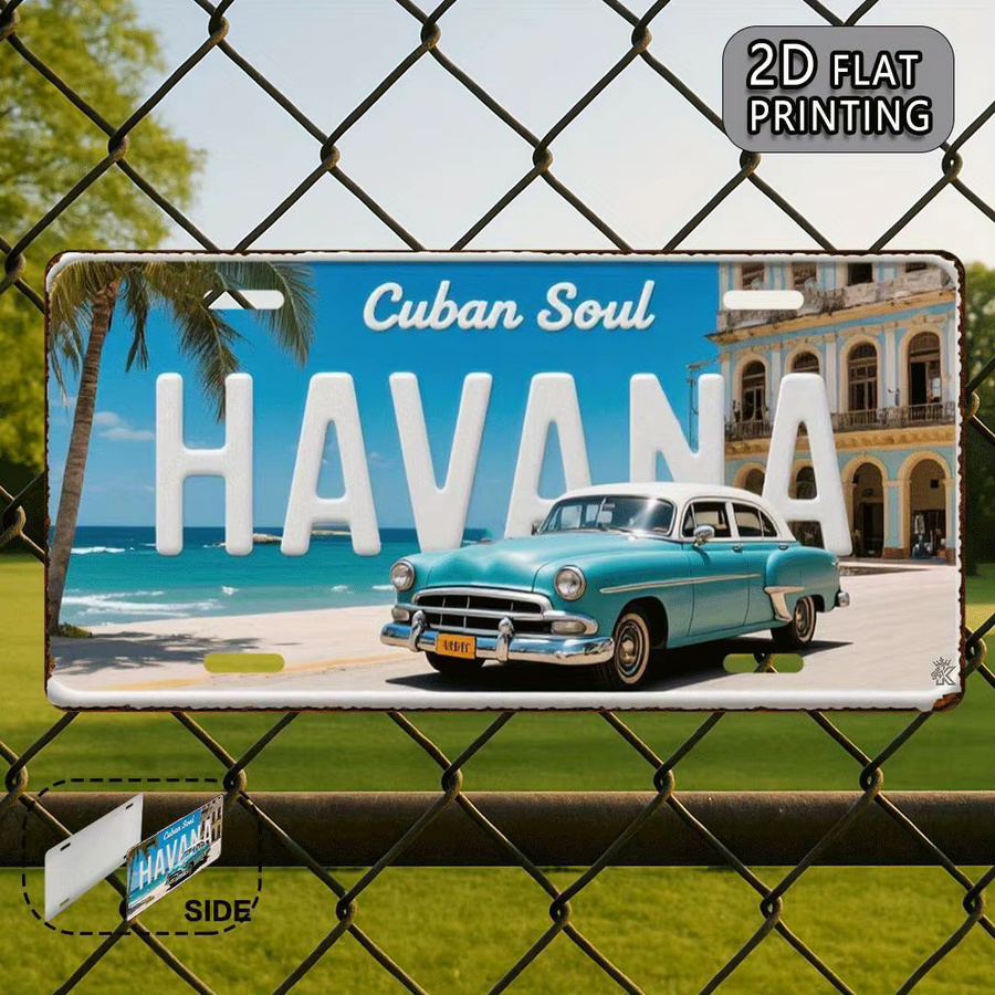 CIFBUY Vintage Metall-Nummernschild Havanna Kuba Retro Wanddekoration in Multicolour - Bild 3