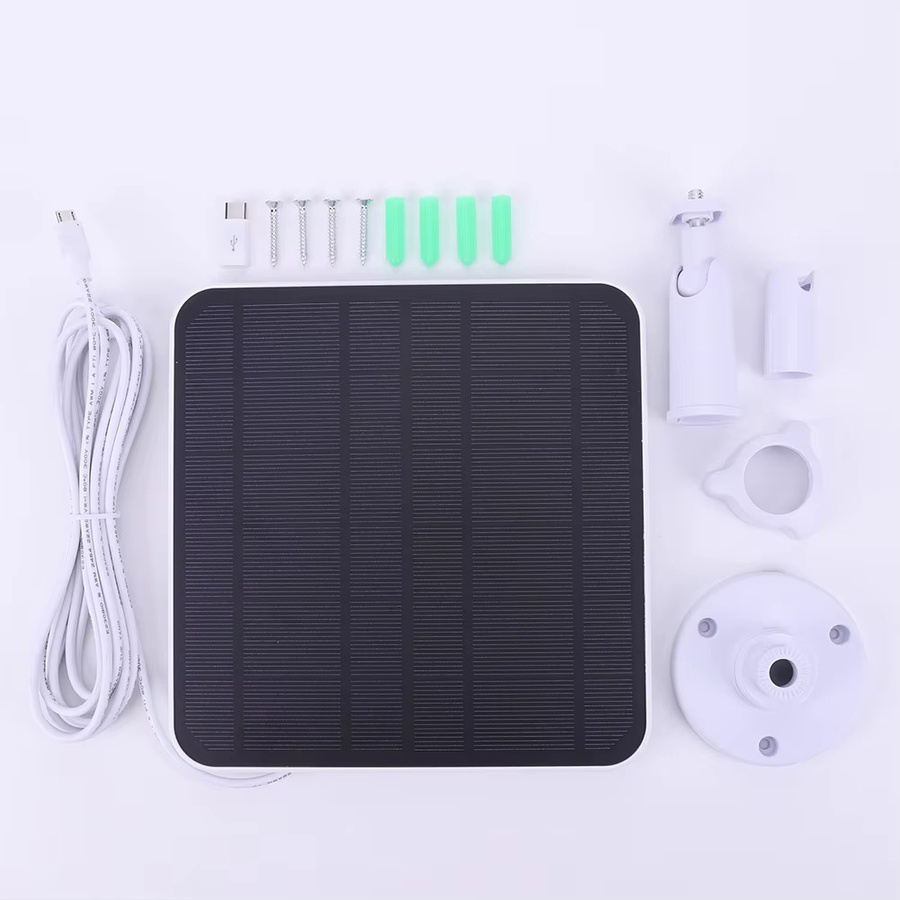 Alloet Solarpanel für Außenüberwachung, 5V 6W, IP65 Wasserdicht, Schwarz, mit 2,8 m Ladekabel und 360 Grad Verstellbarkeit - Bild 5