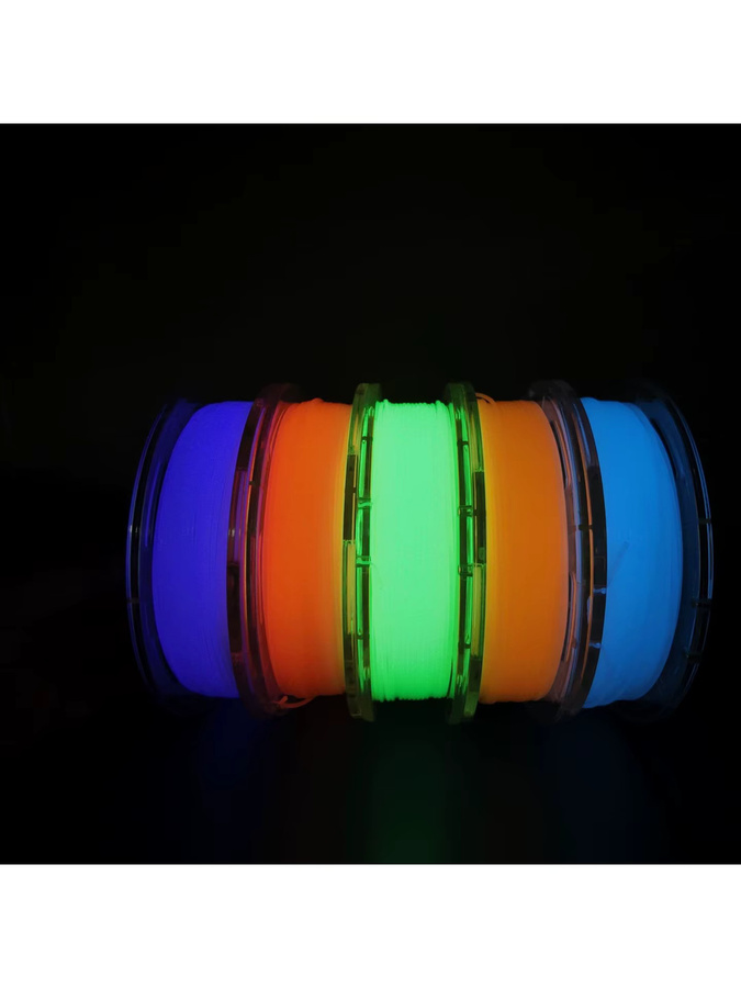 Leuchtendes PLA Filament für FDM-3D-Drucker von Tuozhu Innovative, Mehrfarbig Blau, Durchmesser: 1,75 mm, 1 kg - Bild 2