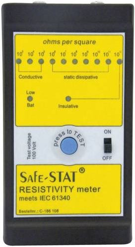 BJZ C-186 108 ESD-Testgeräte-Set zur Messung von Oberflächenwiderstand, Durchgangswiderstand und Ableitwiderstand in Gelb mit Aufbewahrungstasche - Bild 1