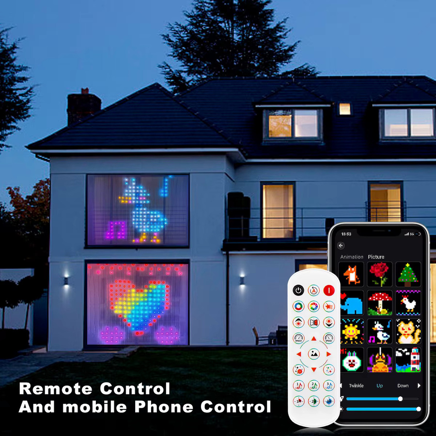 CHNAITEKE Smart Bluetooth RGB LED Vorhanglichter mit App-Steuerung und USB-Anschluss, programmierbare Mehrfarben Lichterkette für Dekoration bei Hochzeiten oder im Schlafzimmer - Bild 4