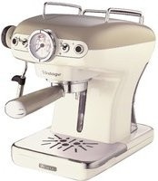 Ariete Espressomaschine im amerikanischen Vintage-Stil in Beige mit Dampflanze für gemahlenen Kaffee und ESE-Pods - Bild 1