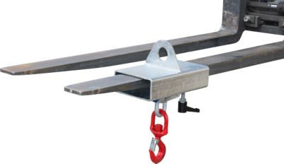 Bauer Lasthaken LH-I 3 für Gabelstapler und Kran mit Wirbel, verzinkt, Traglast 3000 kg, Farbe: Silber - Bild 1
