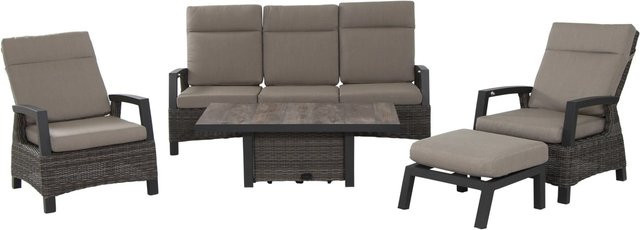 Siena Garden Gartentisch Corido Rechteckig in Anthrazit und Grau aus Aluminium und Keramik, Breite: 138 cm, Tiefe: 82 cm - Bild 1