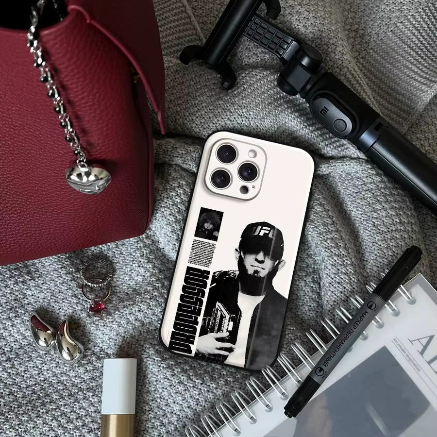 P4P Islam M-Makhachev Handyhülle für iPhone 11 bis 17 Pro Max Plus Mini aus weichem TPU in Weiß - Bild 3