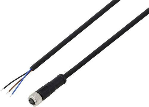 TRU COMPONENTS Anschlussleitung M8 x 1 Buchse gerade, 3-polig, schwarz, Länge: 2 m - Bild 1
