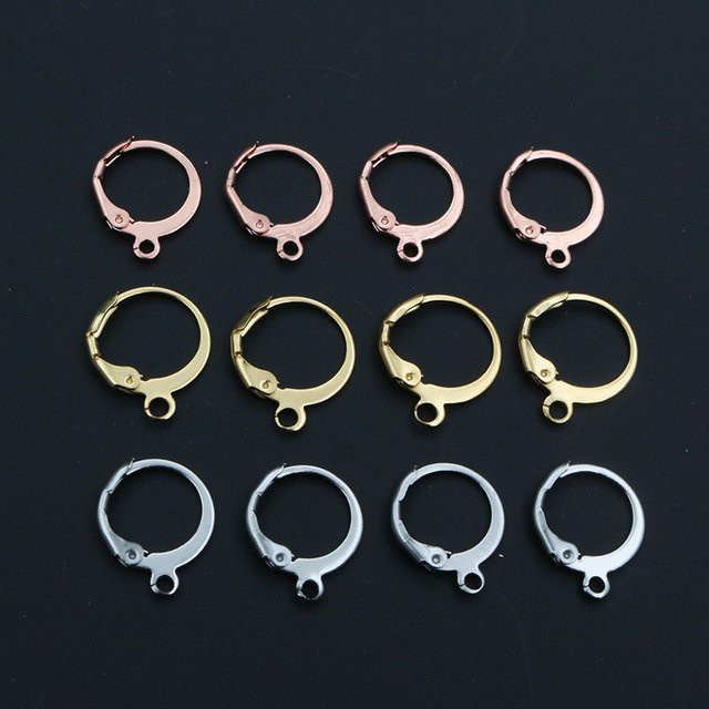 Wadsfred Ohrring Haken, 14x12mm, Edelstahl, Gold - Bild 1
