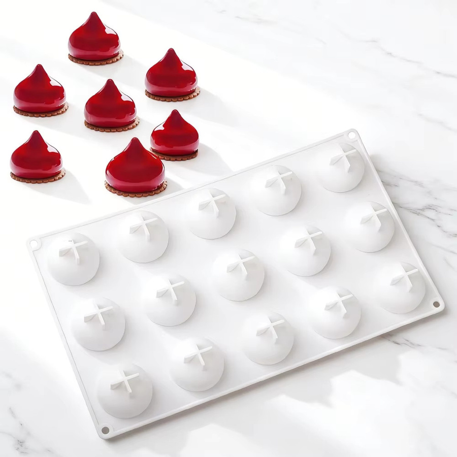 15-fach Silikonform für Wassertropfen-Mousse-Kuchen und runde Schokoladen-Desserts sowie DIY Epoxidharz-Formen - Bild 5